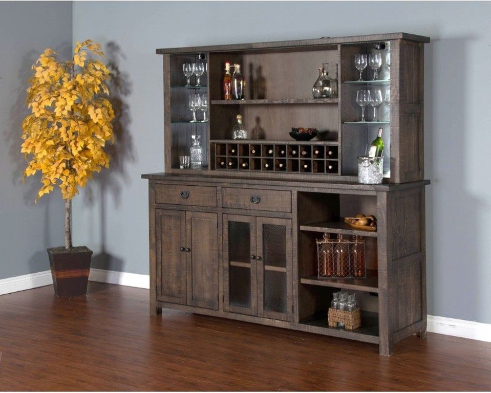 Homestead 80 x 80 with Hutch Cabinet Bar
